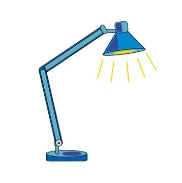 Desk lamp bulb button decor decoration design bright desktop Stock Illustration