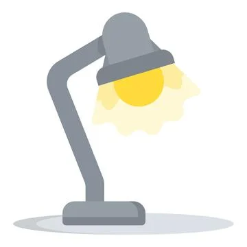 Desk lamp emitting light, useful for office equipment, interior lighting, decor Ilustração Stock