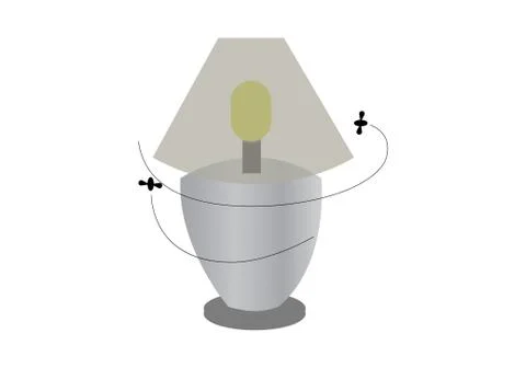 Desk lamp with flies Stock Illustration