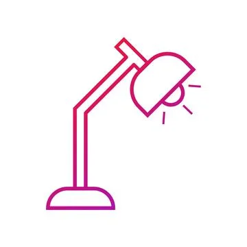 Desk Lamp Gradient Icon Vector Illustration Stock Illustration