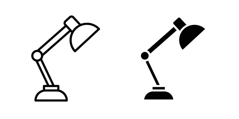 Desk lamp icon for design projects and web UI Stock Illustration