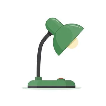 Desk lamp icon in flat style. Spotlight vector illustration on isolated bac.. Illustrazione stock