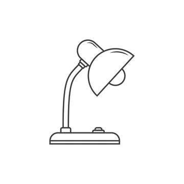 Desk lamp icon in flat style. Spotlight vector illustration on isolated bac.. Illustrazione stock