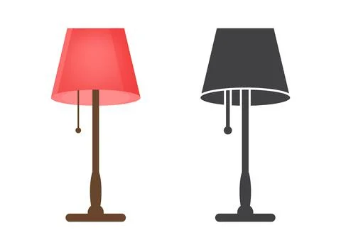 Desk lamp icon in flat style. Spotlight vector illustration on isolated bac.. Stock Illustration