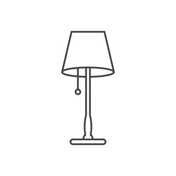Desk lamp icon in flat style. Spotlight vector illustration on isolated bac.. Stock Illustration
