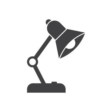 Desk lamp icon in flat style. Spotlight vector illustration on isolated bac.. Illustrazione stock