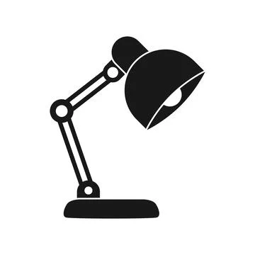 Desk lamp icon in flat style. Bulb vector illustration on isolated backgrou.. Illustrazione stock