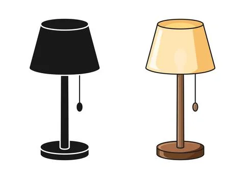 Desk lamp icon in flat style. Bulb silhouette vector illustration on isolat.. Stock Illustration