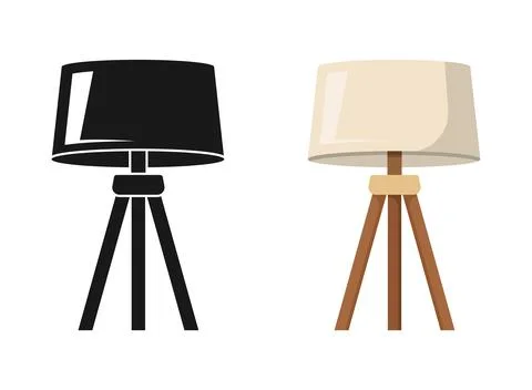 Desk lamp icon in flat style. Bulb silhouette vector illustration on isolat.. Illustrazione stock