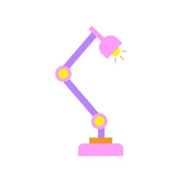 Desk lamp icon flat vector illustration. Stock Illustration