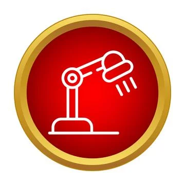Desk lamp icon illuminating workspace and study area Stock Illustration