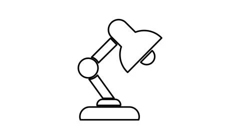 Desk Lamp Icon. Stock Illustration