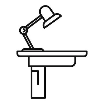 Desk lamp icon outline vector. Office sit Stock Illustration