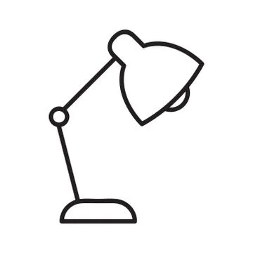 Desk lamp icon vector on white background Stock Illustration