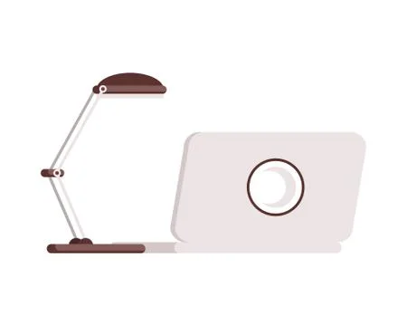 Desk lamp with laptop computer device Stock Illustration