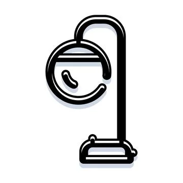 Desk lamp lighting object icon line art Stock Illustration