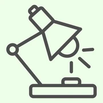 Desk lamp line icon. Table lamp for reading and studying outline style pictogram Illustrazione stock
