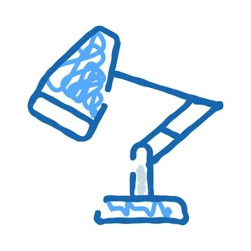 Desk lamp providing illumination in a study Stock Illustration