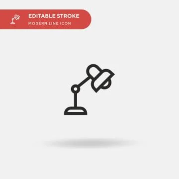 Desk Lamp Simple vector icon. Illustration symbol design template for web mob Stock Illustration