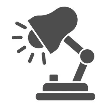 Desk Lamp solid icon, education concept, table lamp sign on white background Illustrazione stock