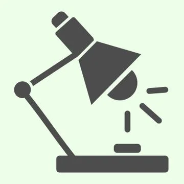 Desk lamp solid icon. Table lamp for reading and studying glyph style pictogram Illustrazione stock