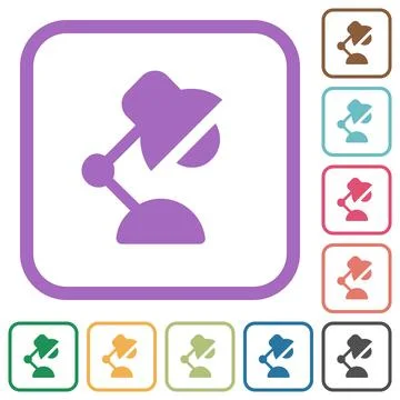 Desk lamp solid simple icons Illustrazione stock