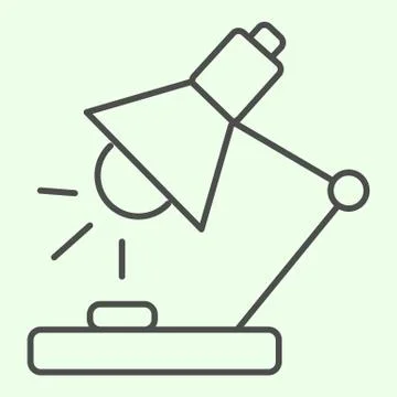 Desk lamp thin line icon. Table lamp for reading and studying outline style Illustrazione stock