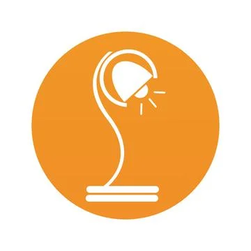 Desk lamp work icon logo Stock Illustration