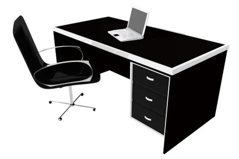 Desk with laptop Stock Illustration