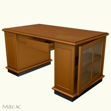 Desk in the library 3D Model