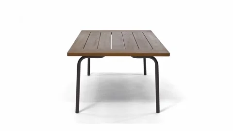 Desk made of wood on a white background. Stock Footage 220349986
