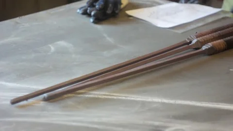 Desk master hand of the master Stock Footage 74951735