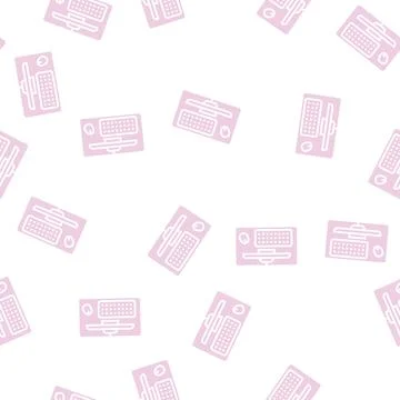 Desk mat glyph seamless pattern Stock Illustration