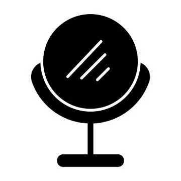Desk mirror solid icon. Glass illustration isolated on white. Table mirror glyph Stock Illustration