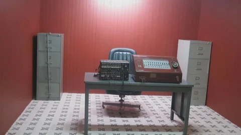 Desk in the museum Stock Footage 70294349