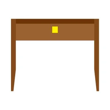 Desk office front view vector table. Business wooden workplace isolated flat  Stock Illustration