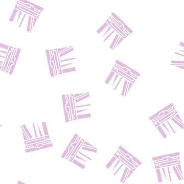 Desk organizer glyph seamless pattern Stock Illustration