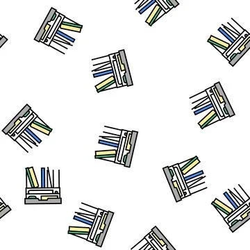 Desk organizer vector seamless pattern 库存插图