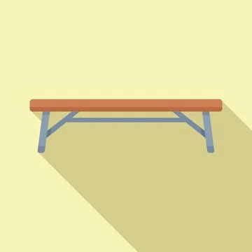 Desk outdoor icon flat vector. Top interior home Illustrazione stock