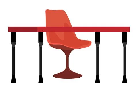Desk set with chair and table set with modern style Stock Illustration