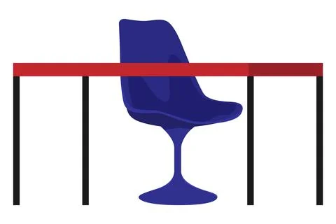 Desk set with chair and table isolated Stock Illustration
