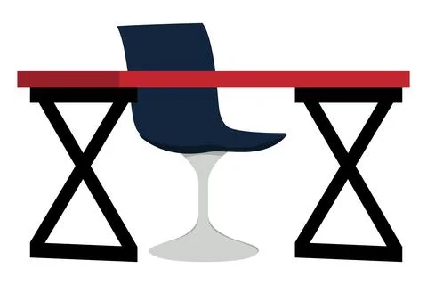 Desk set with chair and table Stock Illustration