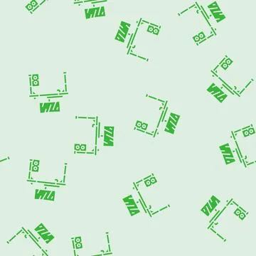 Desk setup gaming pc glyph seamless pattern Stock Illustration