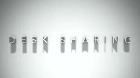 Desk sharing 3D title animation with shadows on a white background Vídeo Stock 297856722