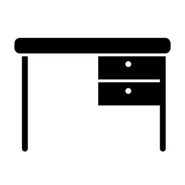 Desk solid icon. Office desk vector illustration isolated on white. Table glyph Stock Illustration