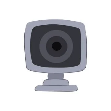 Desk table camera cartoon vector illustration Illustrazione stock