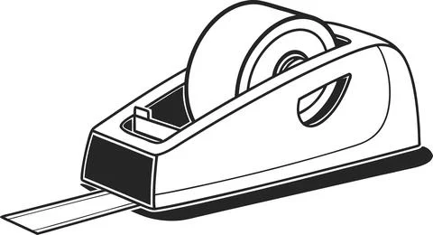 Desk tape dispenser object office supply for document packaging and paper b.. Stock Illustration
