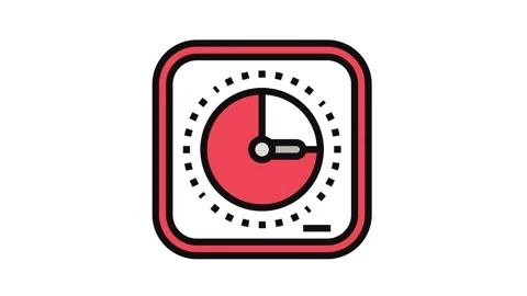 Desk timer kitchen cookware color icon animation Stock Footage 326099641