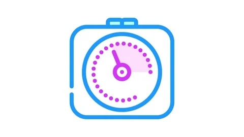 Desk timer kitchen cookware color icon animation 動画素材 327270810