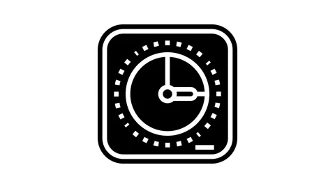 Desk timer kitchen cookware glyph icon animation Stock Footage 326157749